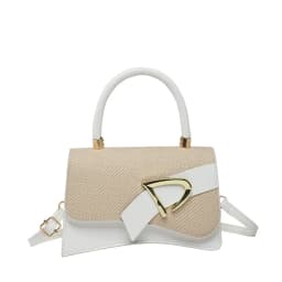 Women's Bags, Hand-held Spliced Contrasting Crossbody Bag, Fashion and Versatile Simple Casual Single Shoulder Small Square Bag