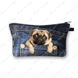 Funny Pocket Dog Cosmetic Cases Pet Dachshund Bulldog Yorkshire Dogs Women Makeup Bag Zipper Pouch Lipstick Small Pouch Gift