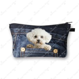 Funny Pocket Dog Cosmetic Cases Pet Dachshund Bulldog Yorkshire Dogs Women Makeup Bag Zipper Pouch Lipstick Small Pouch Gift