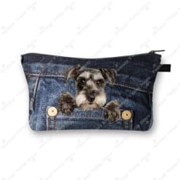 Funny Pocket Dog Cosmetic Cases Pet Dachshund Bulldog Yorkshire Dogs Women Makeup Bag Zipper Pouch Lipstick Small Pouch Gift