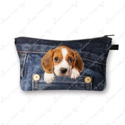 Funny Pocket Dog Cosmetic Cases Pet Dachshund Bulldog Yorkshire Dogs Women Makeup Bag Zipper Pouch Lipstick Small Pouch Gift