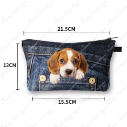 Funny Pocket Dog Cosmetic Cases Pet Dachshund Bulldog Yorkshire Dogs Women Makeup Bag Zipper Pouch Lipstick Small Pouch Gift