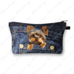 Funny Pocket Dog Cosmetic Cases Pet Dachshund Bulldog Yorkshire Dogs Women Makeup Bag Zipper Pouch Lipstick Small Pouch Gift