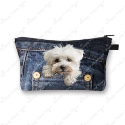 Funny Pocket Dog Cosmetic Cases Pet Dachshund Bulldog Yorkshire Dogs Women Makeup Bag Zipper Pouch Lipstick Small Pouch Gift