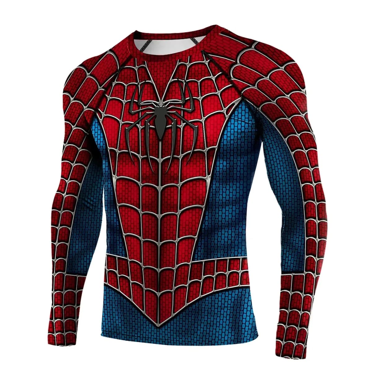 2026 Spider Graphic Vintage Print Compression Long Sleeve T Shirt Quick Dry Sports Fitness Workout Training Top Family Matching