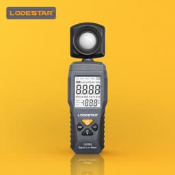 LODESTAR LD383 Light Meter Digital Illuminance Meter Handheld Ambient Temperature Measurer with Range up to 200,000 Lux Luxmeter