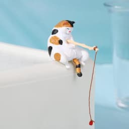 1/5Pcs New Fish Tank Fishing Cat Hanging Mini Creative Landscape Decoration Aquarium Fish Tanks Ornament Miniature Figurines
