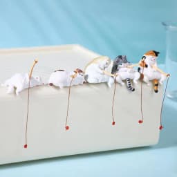 1/5Pcs New Fish Tank Fishing Cat Hanging Mini Creative Landscape Decoration Aquarium Fish Tanks Ornament Miniature Figurines