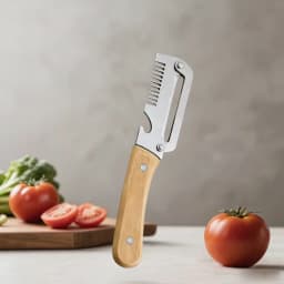 Kitchen Peeler Stainless Steel Vegetable Peeler with Wooden Handle for Peeling and Slicing Fruits and Vegetables Kitchen Tool