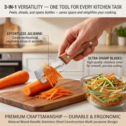 Kitchen Peeler Stainless Steel Vegetable Peeler with Wooden Handle for Peeling and Slicing Fruits and Vegetables Kitchen Tool