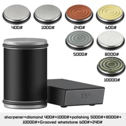 Rolling Knife Sharpener Magnetic Knife Holder Diamond Sharpening Stone with 15 and 20 Degrees Angle Roller Kitchen Accessory Set