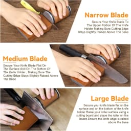 Rolling Knife Sharpener Magnetic Knife Holder Diamond Sharpening Stone with 15 and 20 Degrees Angle Roller Kitchen Accessory Set