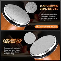 Rolling Knife Sharpener Magnetic Knife Holder Diamond Sharpening Stone with 15 and 20 Degrees Angle Roller Kitchen Accessory Set