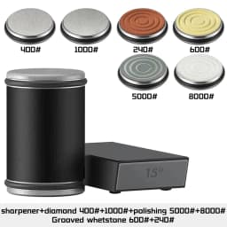 Rolling Knife Sharpener Magnetic Knife Holder Diamond Sharpening Stone with 15 and 20 Degrees Angle Roller Kitchen Accessory Set