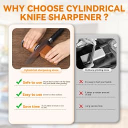 Rolling Knife Sharpener Magnetic Knife Holder Diamond Sharpening Stone with 15 and 20 Degrees Angle Roller Kitchen Accessory Set
