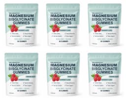 Magnesium Bisglycinate Gummies High Absorption Vegan Raspberry Flavor 60 Count Support Muscle Bone Health Non GMO Gluten Free