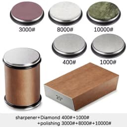 Niiruo Rolling Knife Sharpener Double Sided Diamond Sharpening Stone 15/20° Degree Magnetic Angle Roller Sharpening for Kitchen