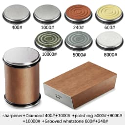 Niiruo Rolling Knife Sharpener Double Sided Diamond Sharpening Stone 15/20° Degree Magnetic Angle Roller Sharpening for Kitchen