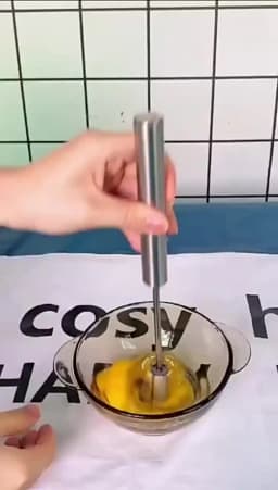 1/3PC Semi Automatic Egg Beater Stainless Steel Semi-Automatic Mixer for Effortless Egg Cream Mixing Stirring Kitchen Tool