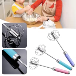 Semi-automatic Egg Beater 304 Stainless Steel Egg Whisk Manual Hand Mixer Self Turning Egg Stirrer Kitchen Accessories Egg Tools