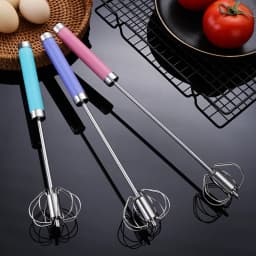 Semi-automatic Egg Beater 304 Stainless Steel Egg Whisk Manual Hand Mixer Self Turning Egg Stirrer Kitchen Accessories Egg Tools