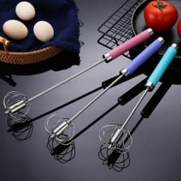 Semi-automatic Egg Beater 304 Stainless Steel Egg Whisk Manual Hand Mixer Self Turning Egg Stirrer Kitchen Accessories Egg Tools