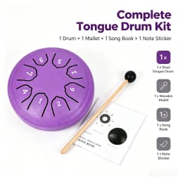 Miwayer 8 Tone 4.5 Inch Steel Tongue Drum Mini Handpan with Mallets Portable Meditation Percussion Instrument