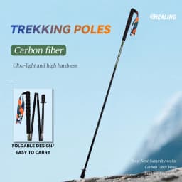 T800 Pure Carbon Fiber Trekking Poles Ultralight Weight Hiking Sticks Outdoor City Running Poles Walking Stick Folding Easy-take