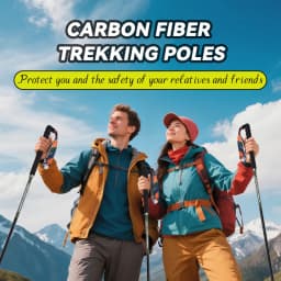 T800 Pure Carbon Fiber Trekking Poles Ultralight Weight Hiking Sticks Outdoor City Running Poles Walking Stick Folding Easy-take