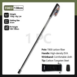 T800 Pure Carbon Fiber Trekking Poles Ultralight Weight Hiking Sticks Outdoor City Running Poles Walking Stick Folding Easy-take