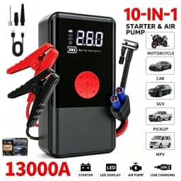 150PSI Air Pump Car Battery Emergency Boosters ,7000A/1500A PEAK Car Jump Starter Power Bank ,Portable Starting Device Car Starter New,Cars with USB Ports And LED Flashlight, 26800mAh/21800mAh Portable Car Jump Starter, Battery Jump Starter