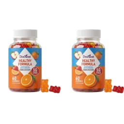 Docteat Healthy Formula Fiber Gummies 5G Fiber Per Serving, Orange & Apple Flavor for Digestive Health & Regularity, 60 Gummies
