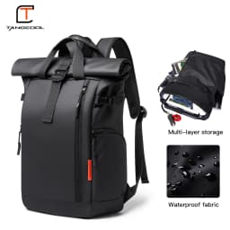 TANGCOOL New Roll Top Waterproof Laptop Backpack Expandable Large Capacity Travel Backpack Casual Business Commute Shoulder Bag