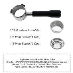 54mm Coffee Bottomless Portafilter Naked For Breville Sage 870 878 879 Filter Basket Espresso Machine Accessories Barista Tools