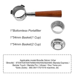 54mm Coffee Bottomless Portafilter Naked For Breville Sage 870 878 879 Filter Basket Espresso Machine Accessories Barista Tools