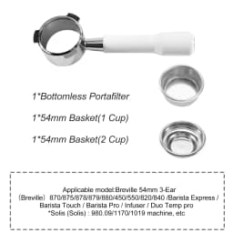 54mm Coffee Bottomless Portafilter Naked For Breville Sage 870 878 879 Filter Basket Espresso Machine Accessories Barista Tools