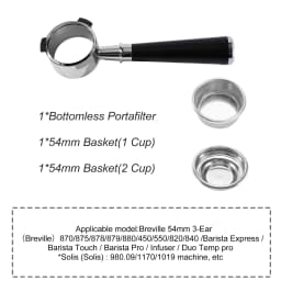 54mm Coffee Bottomless Portafilter Naked For Breville Sage 870 878 879 Filter Basket Espresso Machine Accessories Barista Tools