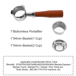54mm Coffee Bottomless Portafilter Naked For Breville Sage 870 878 879 Filter Basket Espresso Machine Accessories Barista Tools