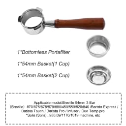 54mm Coffee Bottomless Portafilter Naked For Breville Sage 870 878 879 Filter Basket Espresso Machine Accessories Barista Tools