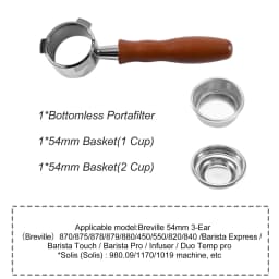 54mm Coffee Bottomless Portafilter Naked For Breville Sage 870 878 879 Filter Basket Espresso Machine Accessories Barista Tools