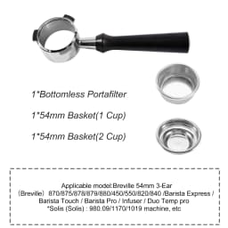 54mm Coffee Bottomless Portafilter Naked For Breville Sage 870 878 879 Filter Basket Espresso Machine Accessories Barista Tools
