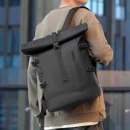 Backpack Men's Commuting Large Capacity Travel Bag 17.3inch Computer Bag Business Backpack College Student School Bag Pu Leather Meeting Business Travel Abroad