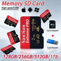 128GB 256GB Original Micro TF/SD Card Class 10 High Speed Memory Card Compatible with Phone, Laptop and PC