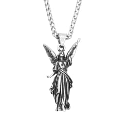 Classic Angel Statue of Liberty Pendant Necklace 316L Stainless Steel Chains For Men Women Fashion Powerful Amulet Jewelry Gifts