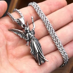 Classic Angel Statue of Liberty Pendant Necklace 316L Stainless Steel Chains For Men Women Fashion Powerful Amulet Jewelry Gifts