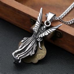 Classic Angel Statue of Liberty Pendant Necklace 316L Stainless Steel Chains For Men Women Fashion Powerful Amulet Jewelry Gifts
