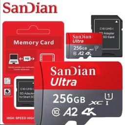 High Speed Micro SD Card U3 V30 A2 Memory Card 128G 256G for Digital Camera 4K Video Storage Compatible with Canon Nikon Samsung