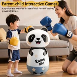 Kids Boxing Training Wobbler Inflatable Toys Panda Punching Bag Tumbler Indoor Outdoor Bop Bag Party Games Sport Toys Kids Gift
