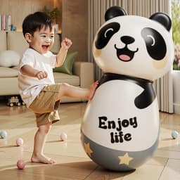 Kids Boxing Training Wobbler Inflatable Toys Panda Punching Bag Tumbler Indoor Outdoor Bop Bag Party Games Sport Toys Kids Gift