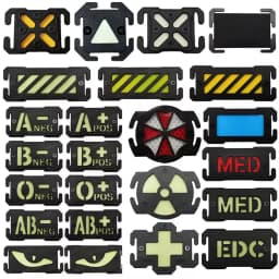 Molle EDC Identify Safety Outdoor Mark Strip Patch Umbrella Blood Type Nuclear Radiation Cat Eyes Tactical Equipment Accessorry
